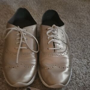 Silver Lace-Up Brogues